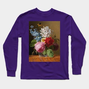 Flower Bouquet in a Glass by Jan Frans van Dael Long Sleeve T-Shirt